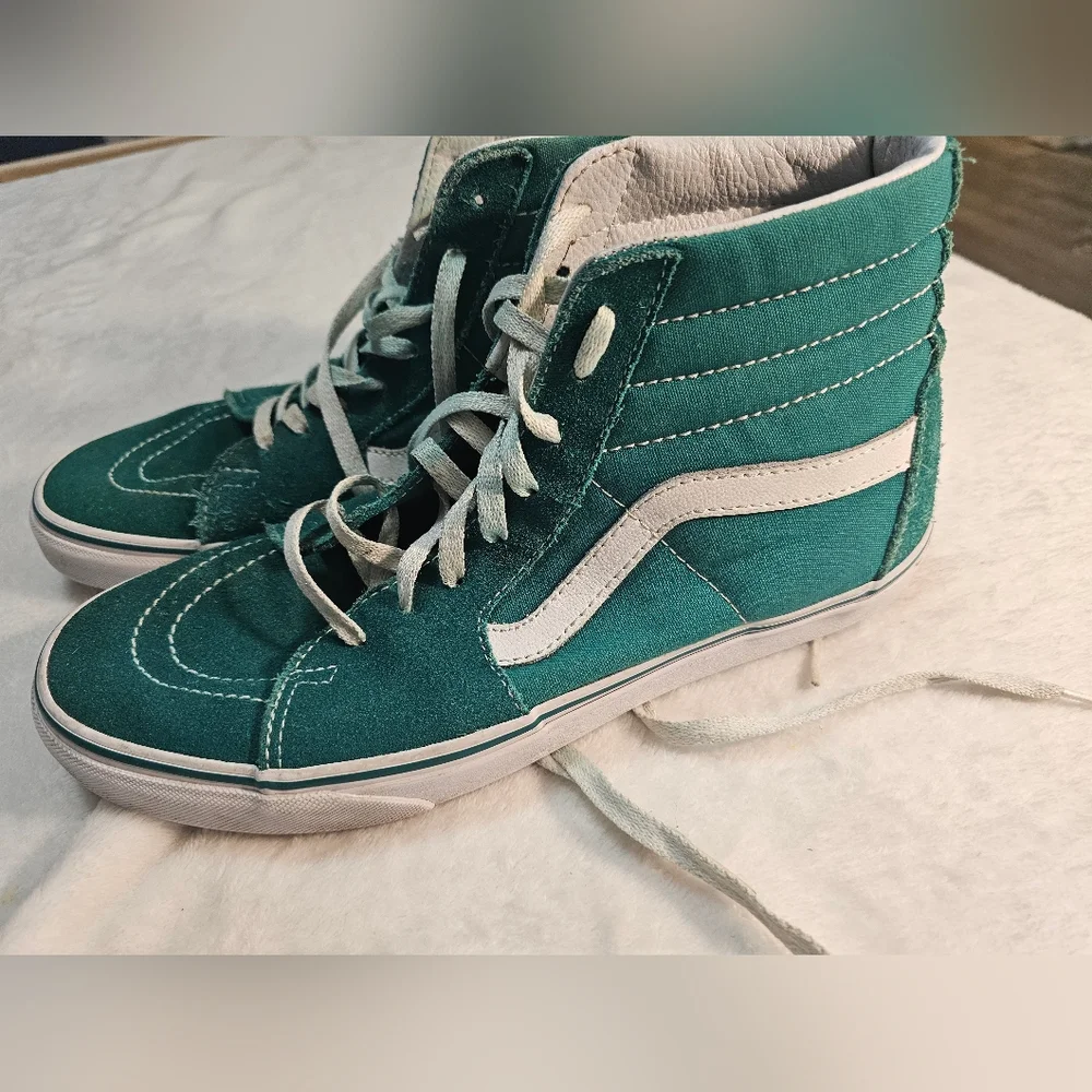 VANS skater shoes teal green Mens 9.5 US - Picture 7 of 9